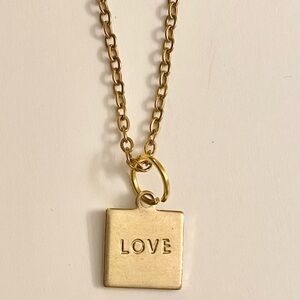 Chic Gold 'Love' Pendant Necklace